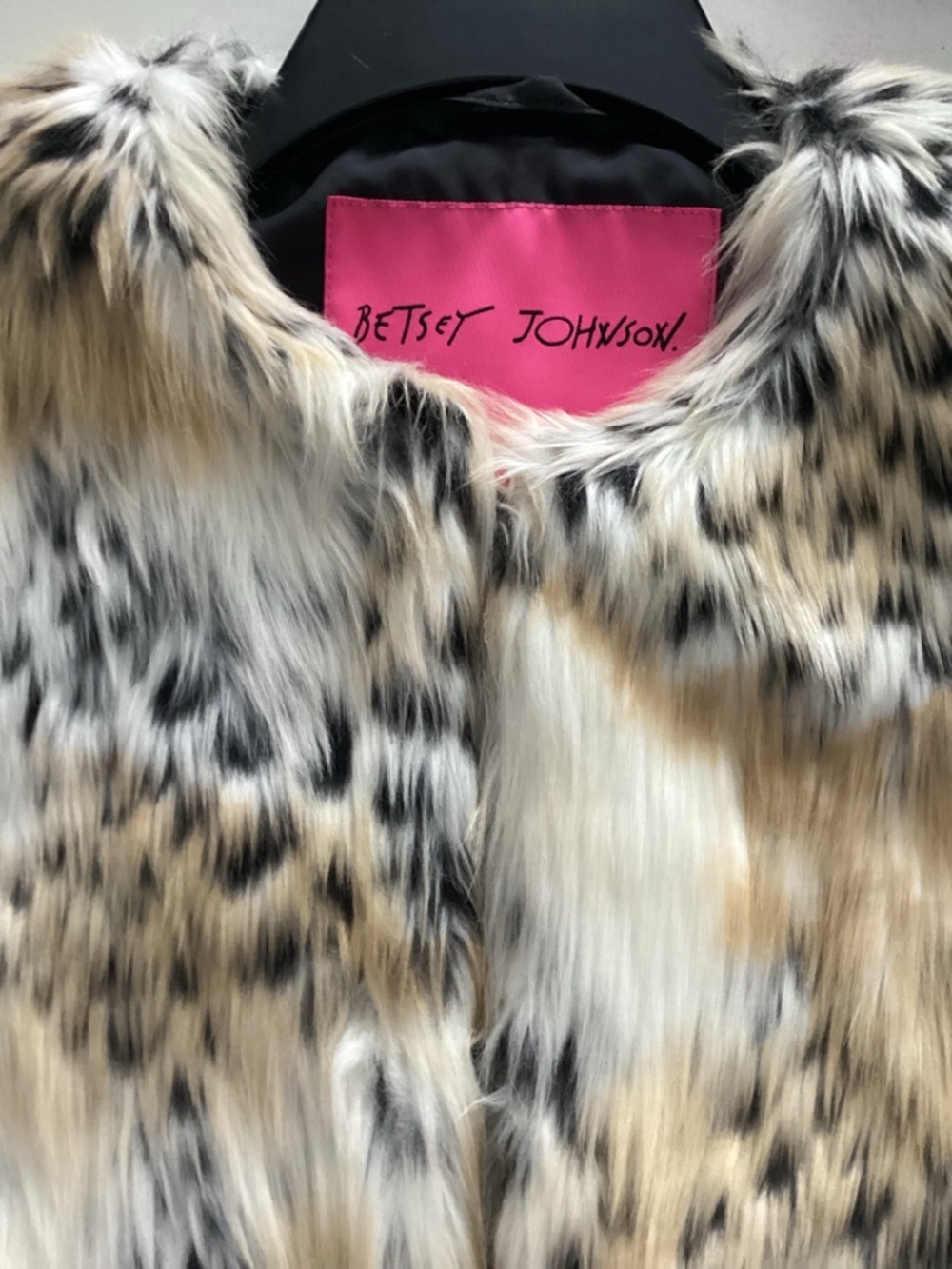 Betsey Johnson faux fur jacket leopard print - Picture 2 of 6